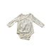 A White Long Sleeve Bodysuits from Pehr in size 3-6M for girl. (Front View)