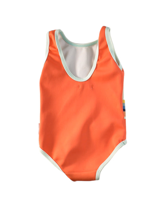 A Orange Swimsuits from Goldie + Ace in size 3-6M for girl. (Back View)