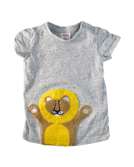 A Grey Short Sleeve T Shirts from Seed in size 0-3M for boy. (Front View)