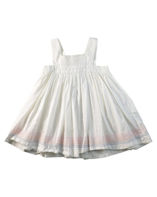 A White Sleeveless Dresses from Bout'Chou in size 3-6M for girl. (Front View)