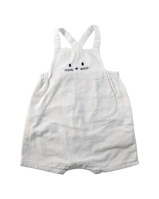 A White Overall Shorts from Bout'Chou in size 6-12M for neutral. (Front View)