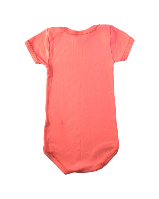 A Pink Short Sleeve Bodysuits from Petit Bateau in size 12-18M for girl. (Back View)