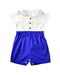 A White Short Sleeve Rompers from Happyology in size 0-3M for girl. (Front View)