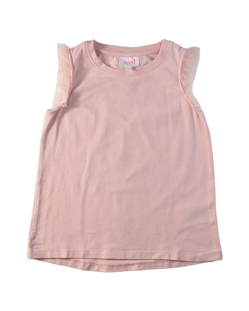A Pink Sleeveless Tops from Seed in size 3T for girl. (Front View)