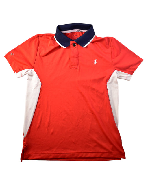 A Navy Short Sleeve Polos from Polo Ralph Lauren in size 7Y for boy. (Front View)