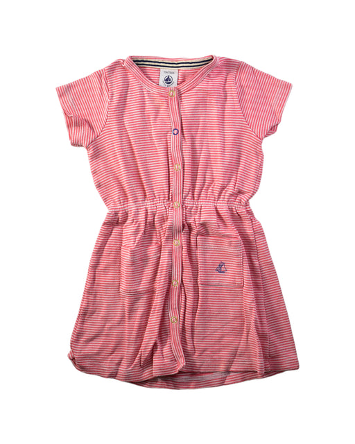 A Pink Short Sleeve Dresses from Petit Bateau in size 6-12M for girl. (Front View)