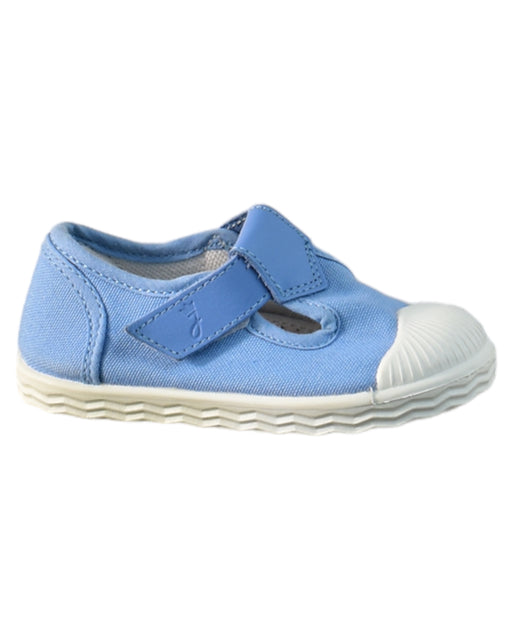 A Blue Flats from Jacadi in size 12-18M for girl. (Front View)