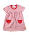 A Red Short Sleeve Dresses from Steiff in size 0-3M for girl. (Front View)