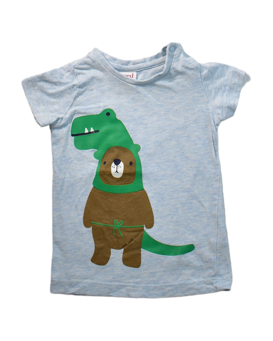 A Blue Short Sleeve T Shirts from Seed in size 0-3M for boy. (Front View)