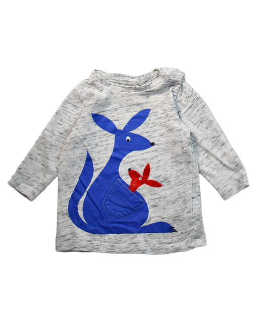 A Grey Long Sleeve Tops from Seed in size 0-3M for neutral. (Front View)