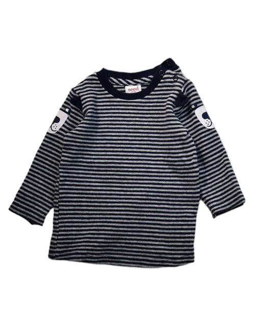 A Black Long Sleeve Tops from Seed in size 3-6M for neutral. (Front View)