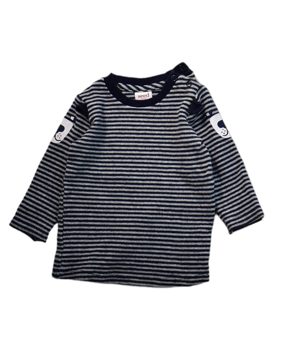 A Black Long Sleeve Tops from Seed in size 3-6M for neutral. (Front View)