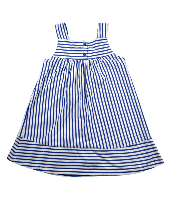 A Navy Sleeveless Dresses from Terre De Marins in size 5T for girl. (Back View)