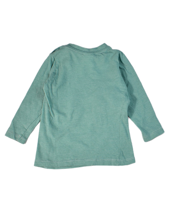 A Green Long Sleeve Tops from Seed in size 3-6M for boy. (Back View)
