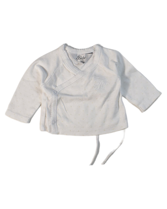 A White Long Sleeve Tops from Bébé by Minihaha in size 0-3M for girl. (Front View)