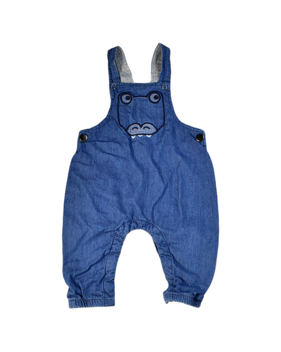 A Blue Long Overalls from Seed in size 0-3M for neutral. (Front View)