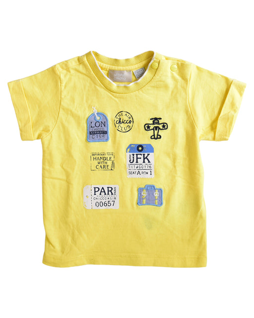 A Yellow Short Sleeve T Shirts from Chicco in size 6-12M for neutral. (Front View)