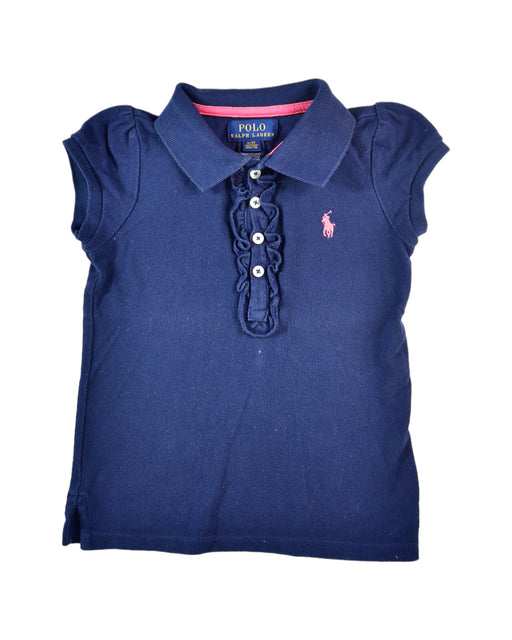 A Navy Short Sleeve Polos from Polo Ralph Lauren in size 3T for girl. (Front View)
