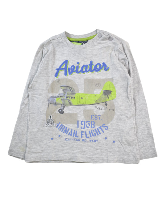 A Grey Long Sleeve Tops from Chicco in size 12-18M for boy. (Front View)