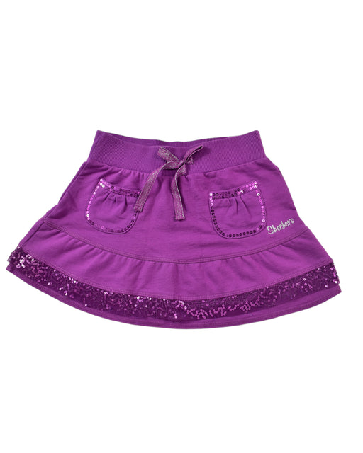 A Purple Mid Skirts from Skechers in size 6T for girl. (Front View)