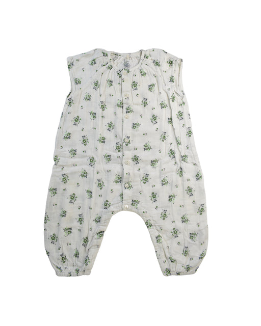 A White Sleeveless Rompers from Petit Bateau in size 6-12M for girl. (Front View)