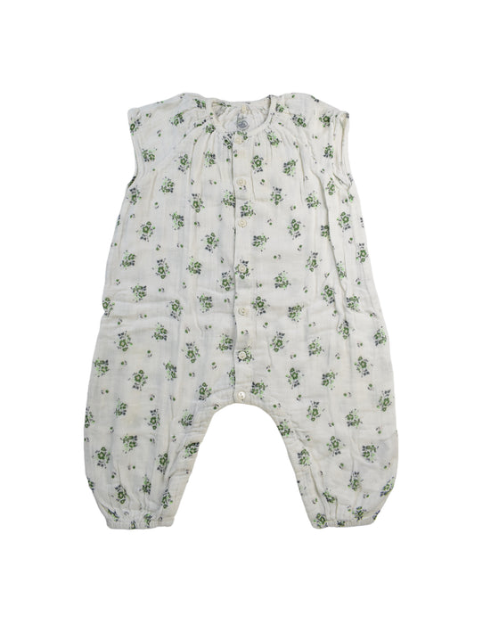 A White Sleeveless Rompers from Petit Bateau in size 6-12M for girl. (Front View)