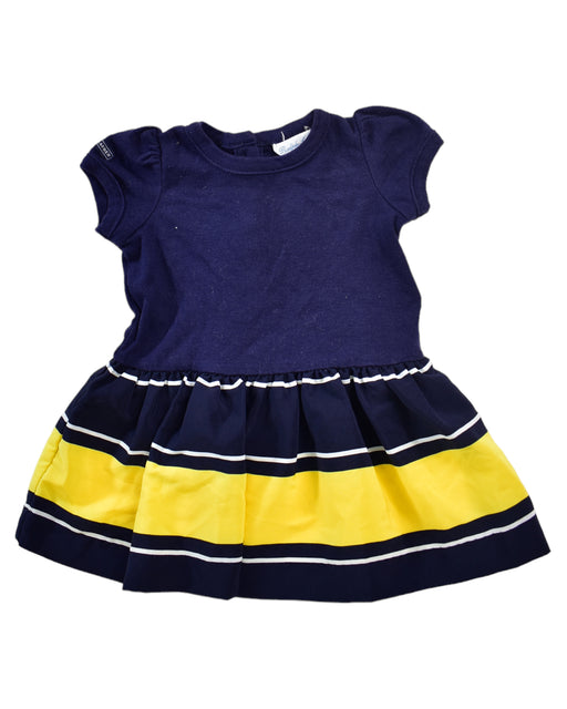 A Navy Short Sleeve Dresses from Ralph Lauren in size 0-3M for girl. (Front View)