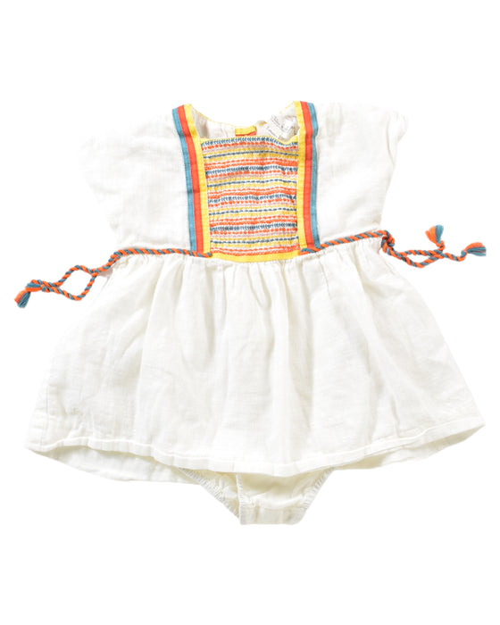 A White Rompers from Chateau de Sable in size 0-3M for girl. (Front View)