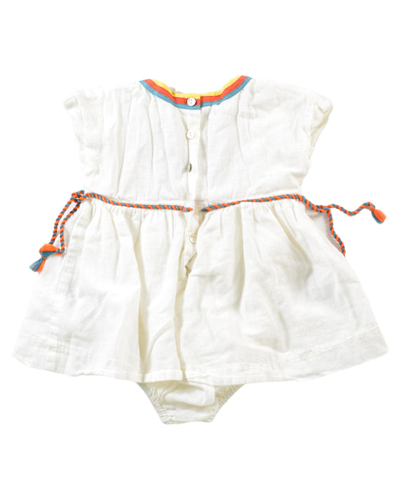 A White Rompers from Chateau de Sable in size 0-3M for girl. (Back View)