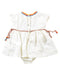 A White Rompers from Chateau de Sable in size 0-3M for girl. (Back View)