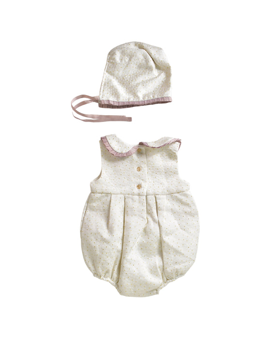 A White Rompers from Cupcakes and Cashmere in size 3-6M for girl. (Back View)