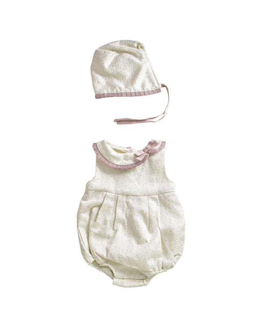 A White Rompers from Cupcakes and Cashmere in size 3-6M for girl. (Front View)