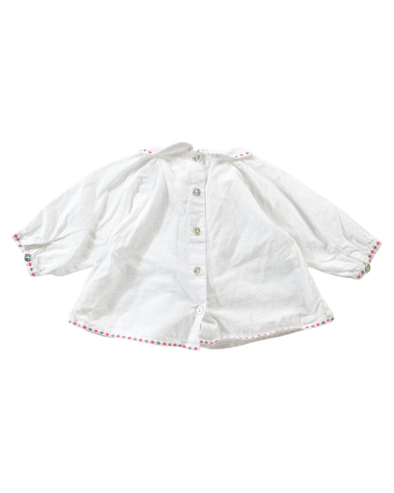 A White Long Sleeve Tops from Chateau de Sable in size 3-6M for girl. (Back View)