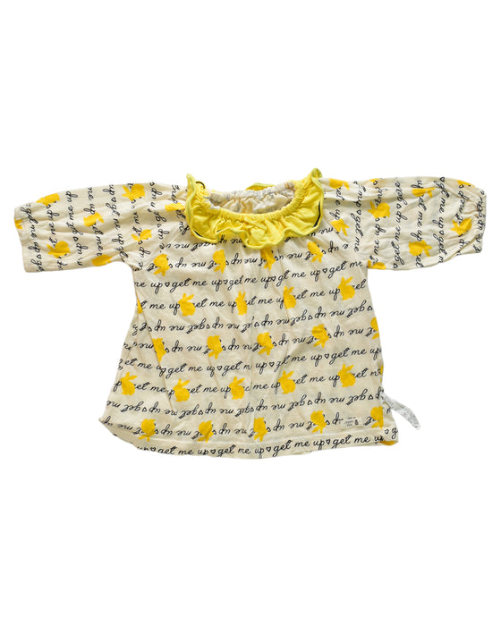 A Beige Long Sleeve Tops from Organic Mom in size 2T for girl. (Front View)