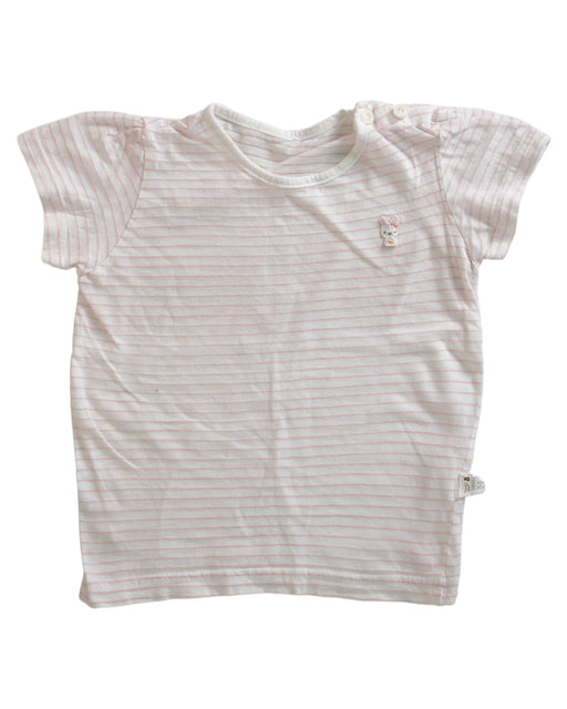 A Pink Short Sleeve T Shirts from Organic Mom in size 12-18M for girl. (Front View)