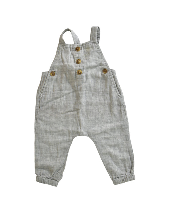 A Grey Long Overalls from Seed in size 0-3M for neutral. (Front View)