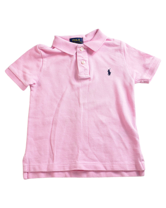 A Pink Short Sleeve Polos from Polo Ralph Lauren in size 4T for boy. (Front View)