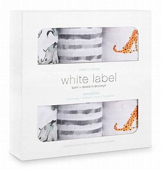 A White Swaddles from Aden & Anais in size Newborn for neutral. (Front View)