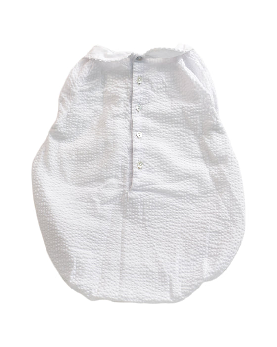 A White Sleeveless Rompers from Chateau de Sable in size 3-6M for girl. (Back View)