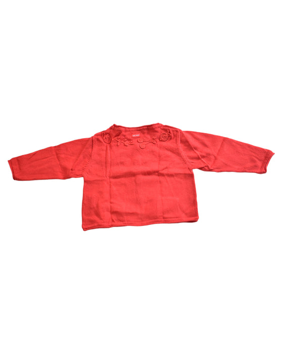 A Red Cardigans from Catimini in size 3-6M for girl. (Back View)