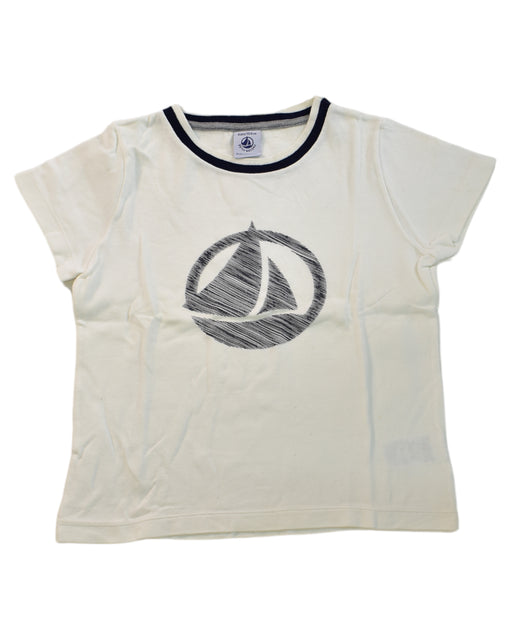 A White Short Sleeve T Shirts from Petit Bateau in size 4T for neutral. (Front View)