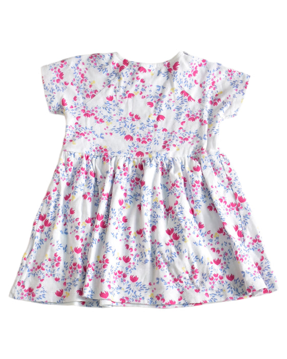 A Red Short Sleeve Dresses from Petit Bateau in size 6-12M for girl. (Back View)