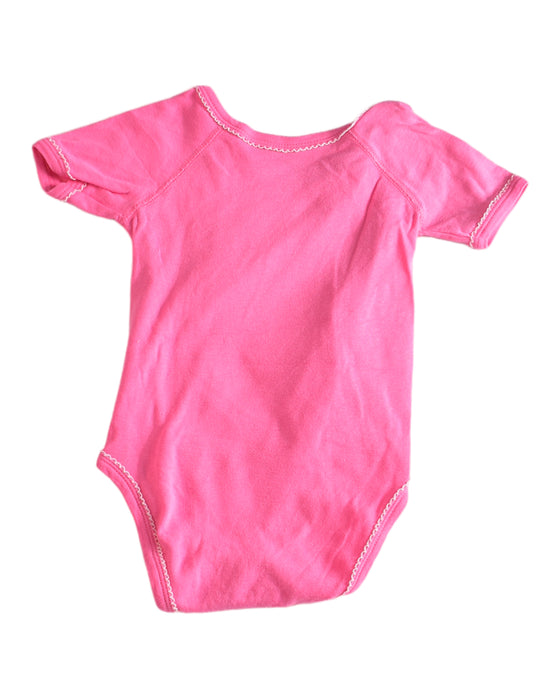 A Pink Short Sleeve Bodysuits from Petit Bateau in size 6-12M for girl. (Back View)