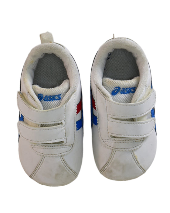 A White Sneakers from ASICS in size 12-18M for boy. (Back View)