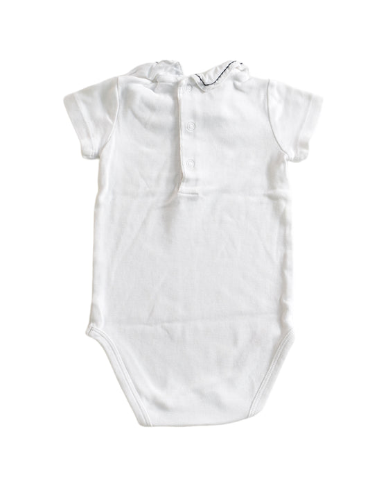 A White Short Sleeve Bodysuits from Bout'Chou in size 3-6M for neutral. (Back View)