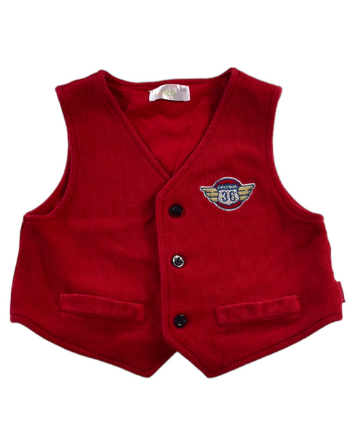 A Red Vests from Mides in size 6-12M for boy. (Front View)