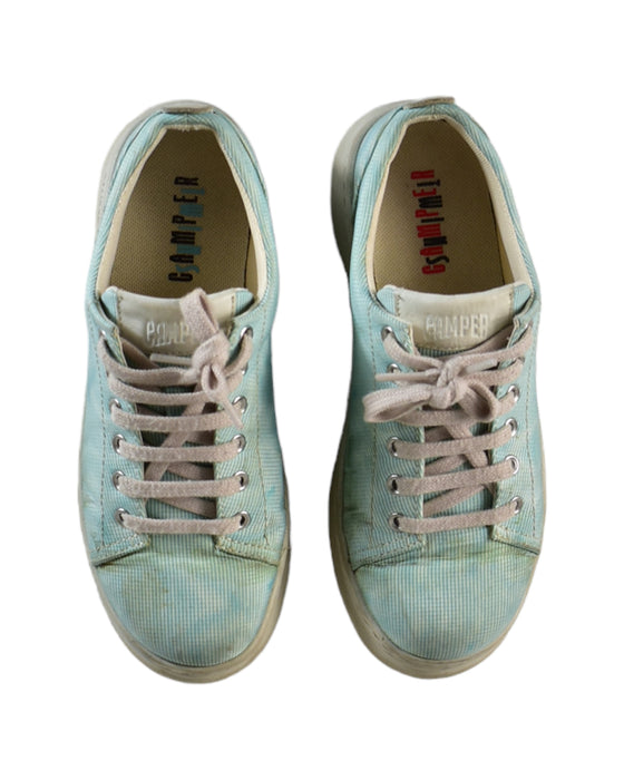 A Teal Sneakers from Camper in size 11Y for girl. (Back View)