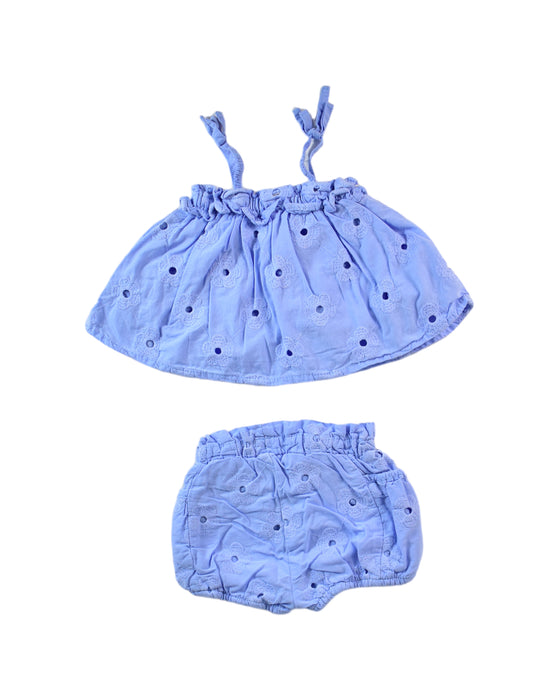 A Blue Shorts Sets from Seed in size 0-3M for girl. (Back View)
