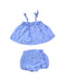 A Blue Shorts Sets from Seed in size 0-3M for girl. (Back View)