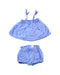 A Blue Shorts Sets from Seed in size 0-3M for girl. (Front View)